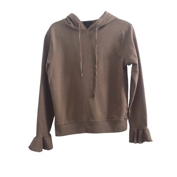 J. Crew Tops - J. Crew Women's Brown Long Sleeve Ruffle Hoodie Size M